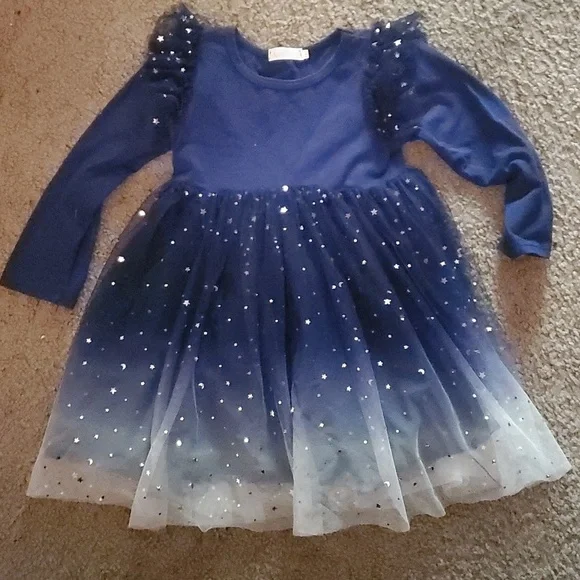 princess polly baby blue dress Navy Blue Dress with Cardigan main image 1